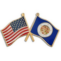 Minnesota & USA Crossed Flag Pin